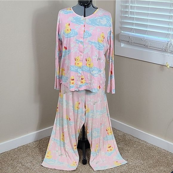 Nick & Nora Rubber Ducky Pajamas Y2k Plus Size XXL - Picture 1 of 15